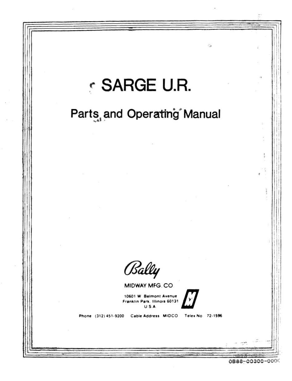 sarge operation manual|bally-midway|games|.webp