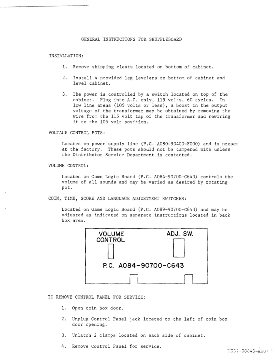 shuffleboard general instruction manual|bally-midway|games|.webp