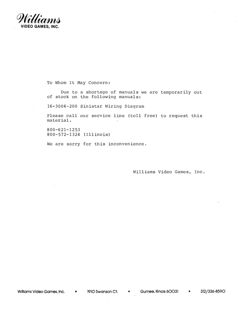 sinistar service bulletin|williams|games|.webp
