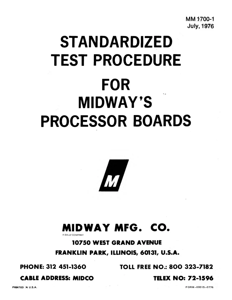 standardized procedure for processor boards manual|bally-midway|aux-boards|.webp