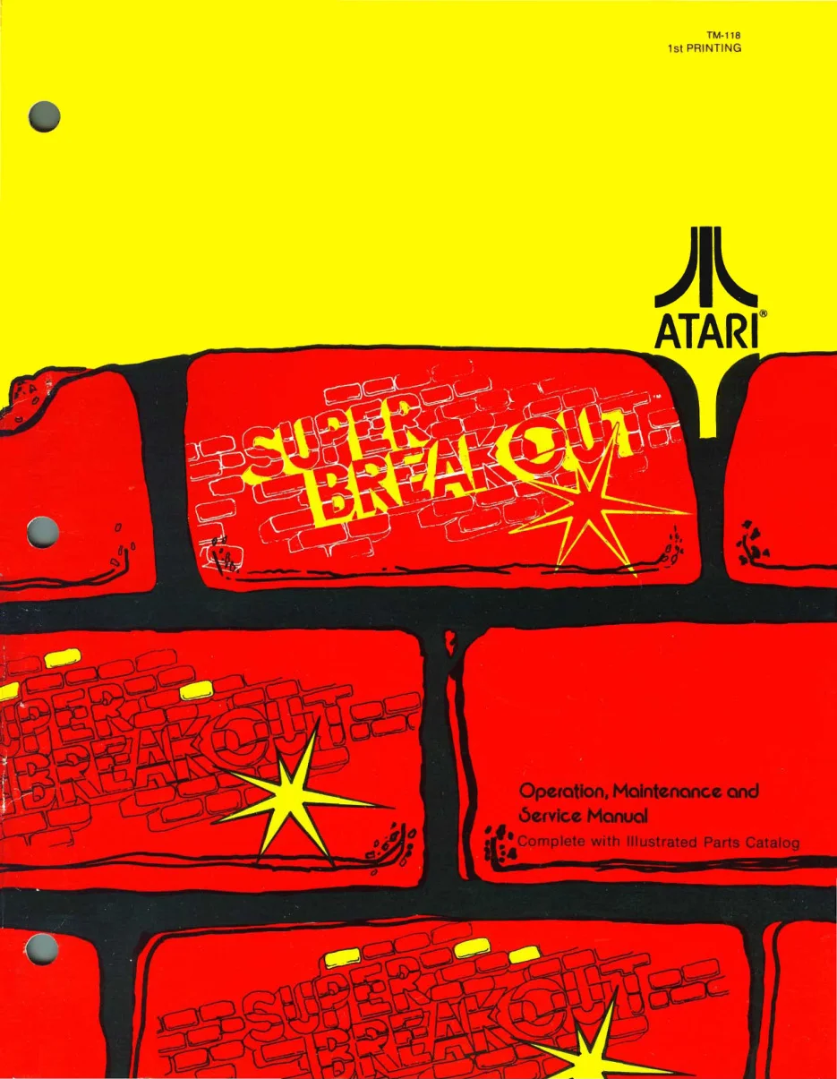 super breakout tm-118 manual|atari|games|1st printing.webp