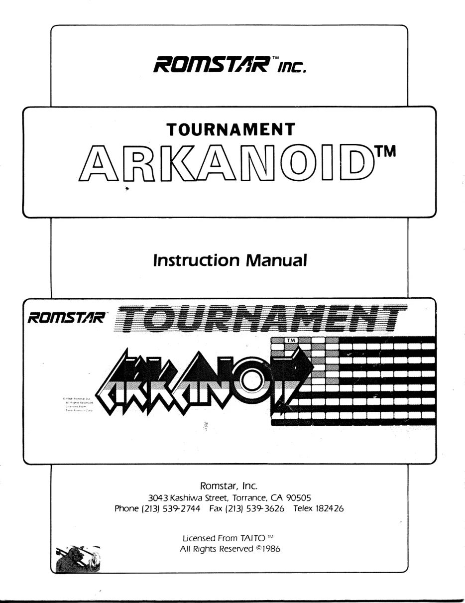 tarkanoid manual|taito|games|.webp