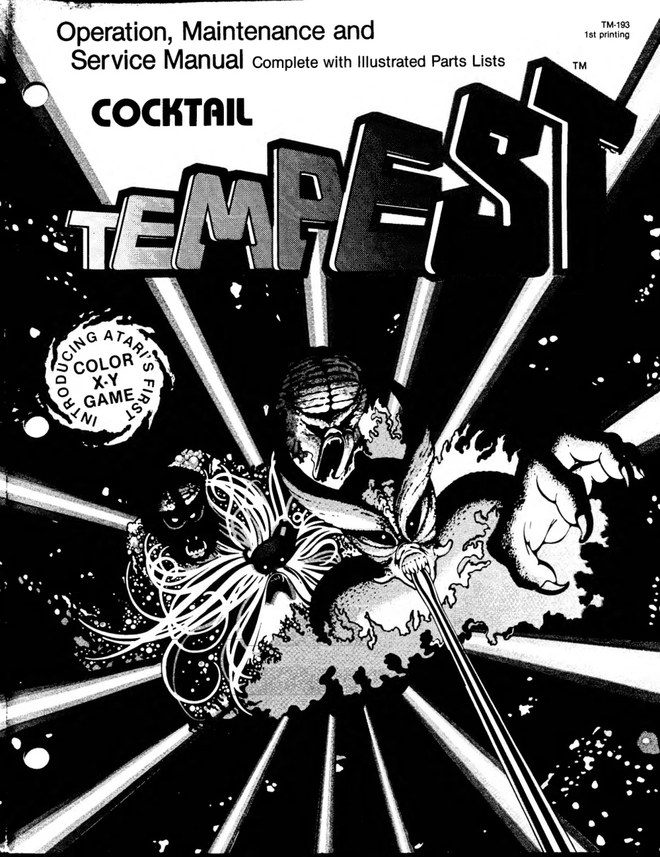 tempest maintainance with illustrated service manual|atari|games|.webp