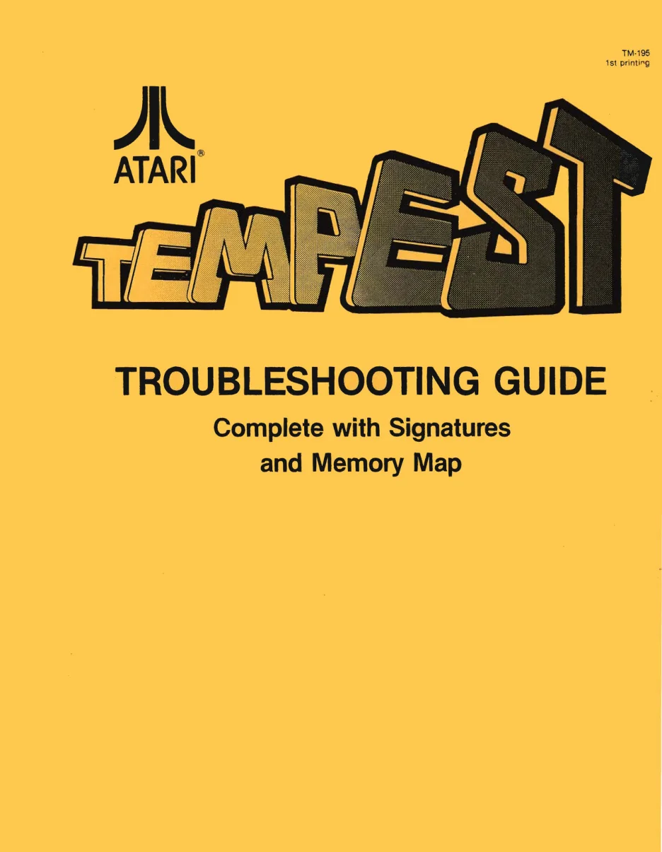 tempest troubleshooting guide tm-195 manual|atari|games|1st printing.webp