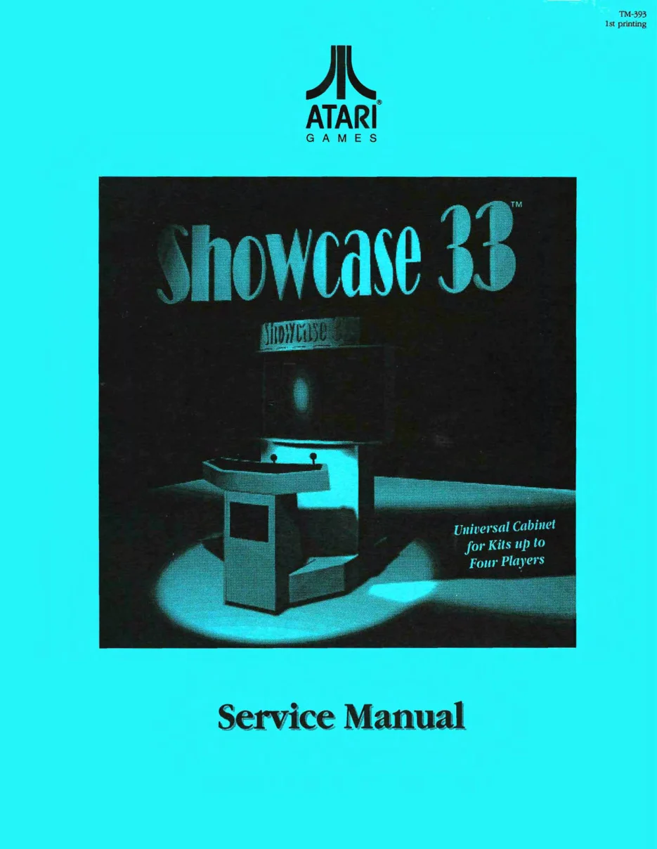 tm-393 showcase 33in manual|atari|cabinets|1st printing.webp