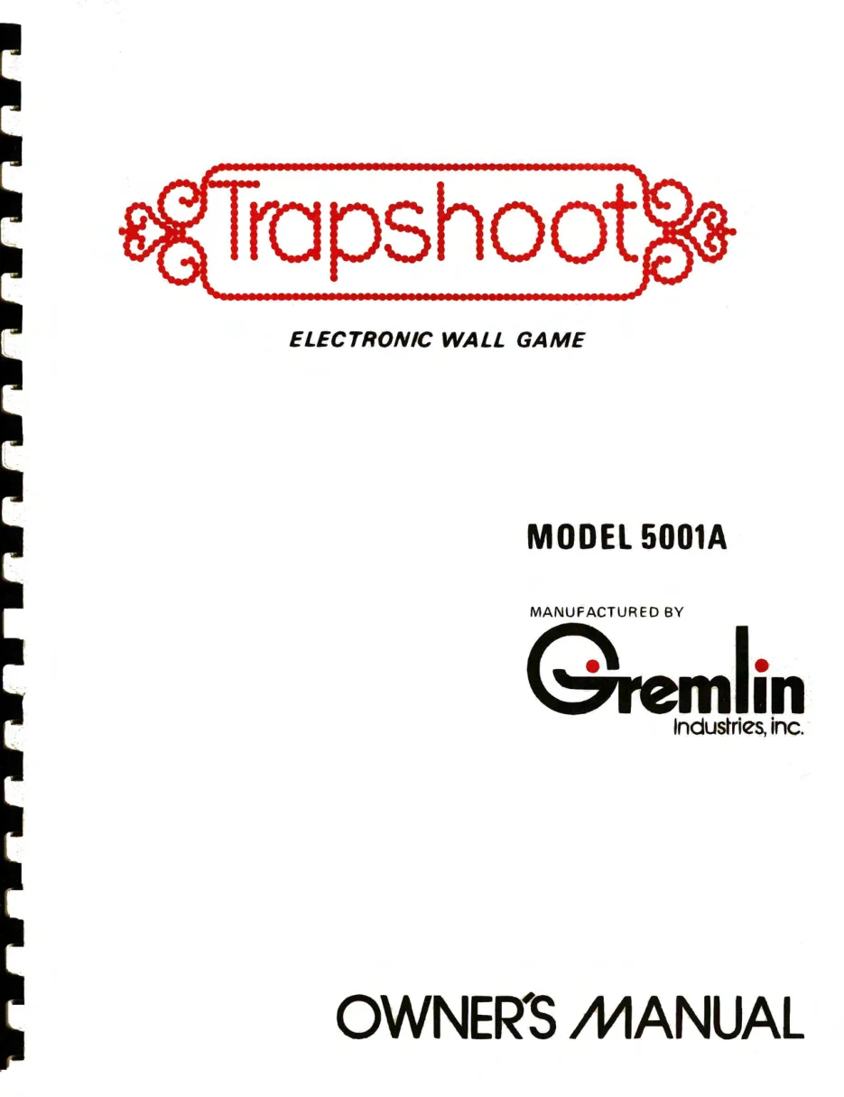 trapshoot electronic wall game model 5001a manual|bally-midway|games|revised.webp