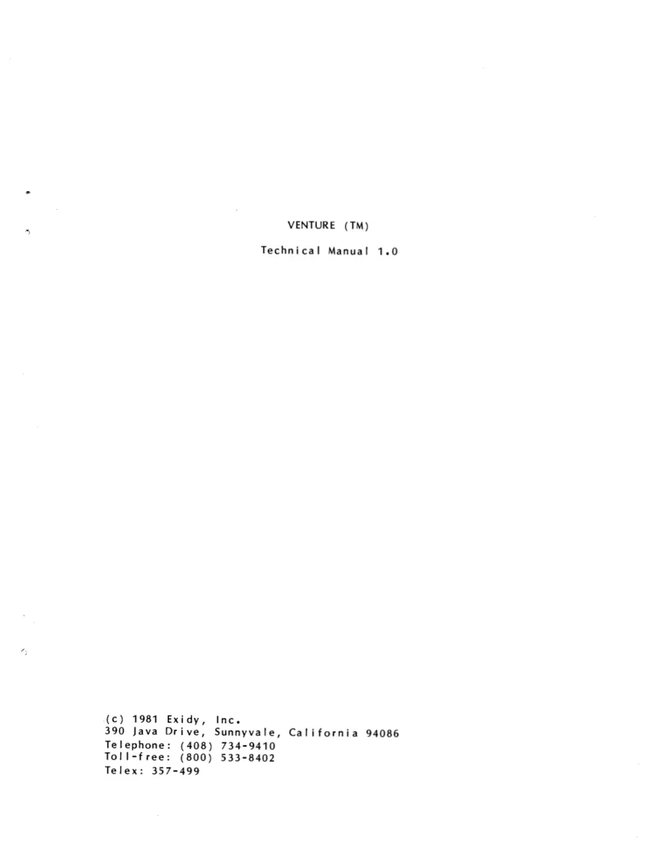 venture technical 1 0 manual|exidy|games|.webp