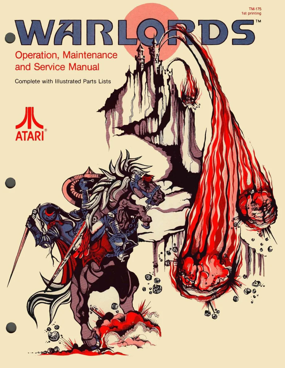 warlords upright tm-175 manual|atari|cabinets|1st printing.webp