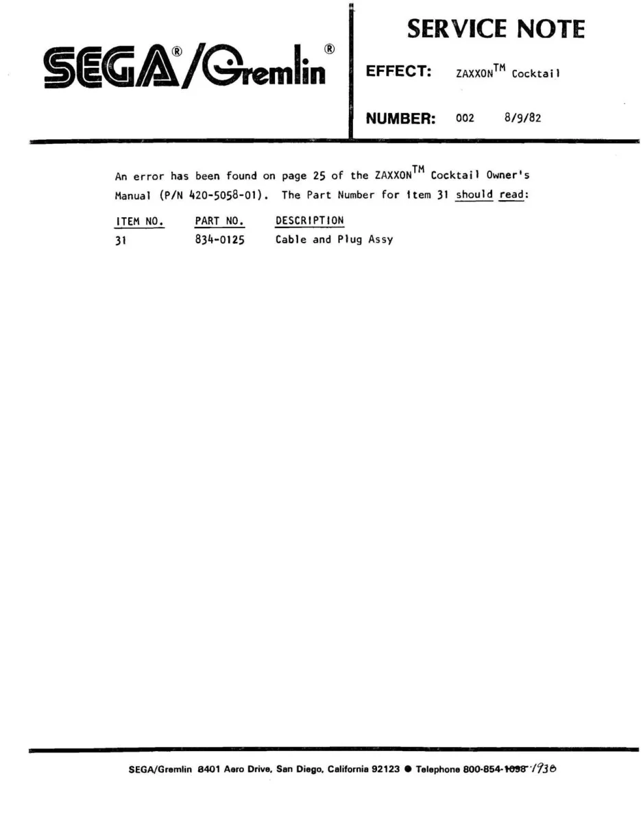 zaxxon note 002 service manual|sega|games|.webp