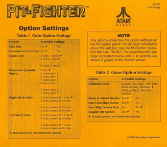 pit fighter st-357 backdoor manual|atari|games|1st printing.webp
