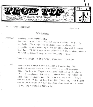 road blasters tech tip manual|atari|games|.webp