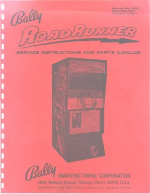 arcade road runner by manufacturing corporation catalog service manual|bally|games|.webp