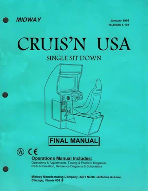 cruis n usa cruisn single sit down 1 101 jan 1996 green cover manual|bally-midway|games|.webp