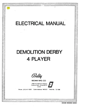 demolition derby 4 player electrical manual|bally-midway|games|bad scan.webp
