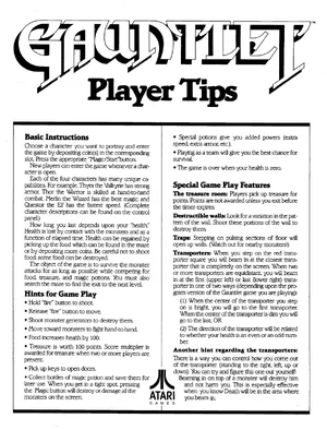 gauntlet player tips manual|bally-midway|games|.webp
