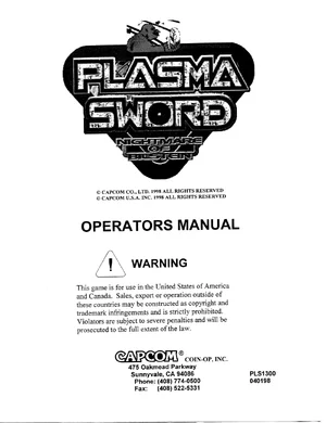 plasma sword manual|capcom|games|.webp