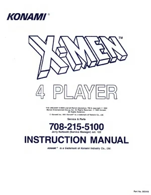 x-men 4 player instruction manual|konami|games|.webp