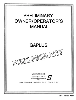 gaplus manual|namco|games|.webp