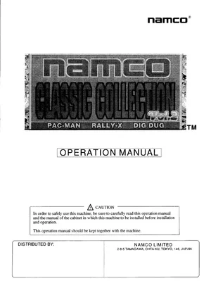 classic collection volume 2 operation manual|namco|games|.webp