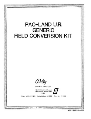 pac-land generic field conversion kit instructions|namco|games|.webp
