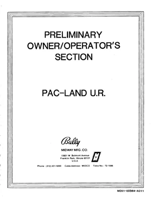 pac-land preliminary section owner's manual|namco|games|.webp