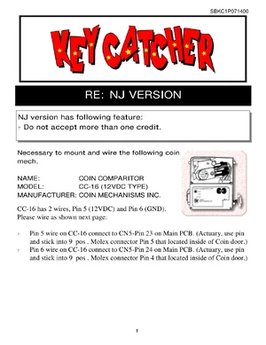 key catcher nj coin comparitor manual|sammy|games|.webp