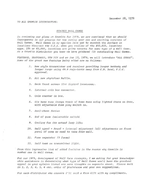 gremlin distributors memo about wall games dec manual|sega|games|.webp