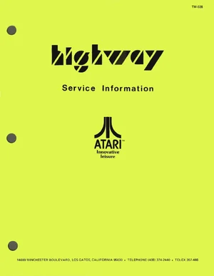 highway tm-028 manual|sega|games|.webp