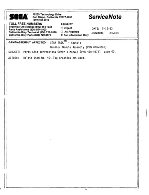 star trek cockpit note 83 013 service manual|sega|games|.webp