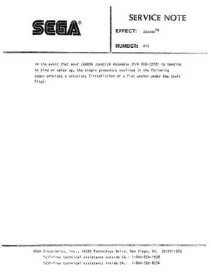 zaxxon note 012 to prevent joystick from seizing up service manual|sega|games|.webp