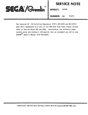 zaxxon note 008 service manual|sega|games|.webp