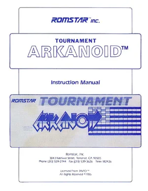 arkanoid tournament manual|taito|games|.webp