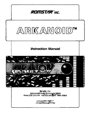 arkanoid manual|taito|games|.webp