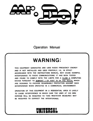 mr do operation manual|universal|games|.webp