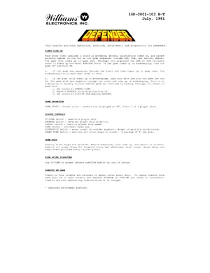 defender later series setup booklet july 1981 manual|williams|games|.webp