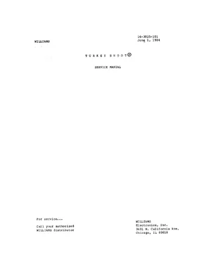 turkey shoot june 1 1984 service manual|williams|games|.webp
