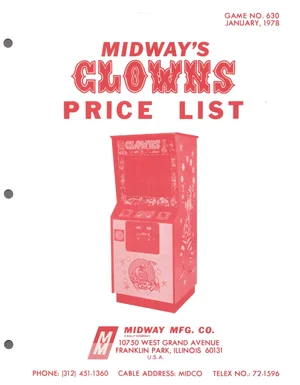 clowns price manual|bally-midway|parts-and-peripherals|.webp