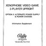 Xenophobe 3 Player Upright Option 2 Alt Power manual (Bally / Midway)