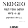 Neo Geo MVS-4-25 manual (SNK)
