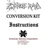 Arcade Game Zombie Raid instruction manual (American Sammy)