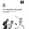 VS Rbi Baseball TM-321 manual, 2nd Printing (Atari)
