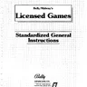 Midways Licensed Games Standarized General instruction manual (Bally / Midway)