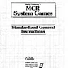 Midways Mcr System Games Standardized General instruction manual (Bally / Midway)