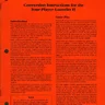 Gauntlet II CO-284-07 Four Player conversion kit instructions, 1st Printing (Bally / Midway)