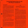 Gauntlet II CO-284-07 Two Player conversion kit instructions, 1st Printing (Bally / Midway)