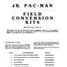 Jr Pac-Man Field Kits conversion kit instructions (Bally / Midway)