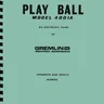 Play Ball Model 4001A service manual (Bally / Midway)