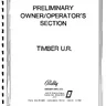 Timber Preliminary owner's manual (Bally / Midway)