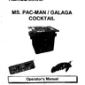 Ms Pacman Galaga Cocktail manual (Namco)