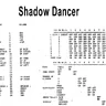 Shadow Dancer test-mode / DIP guide (Sega)